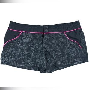 Y2K Fox Riders Tattoo Black and Gray Swim Shorts Women’s Size XL
